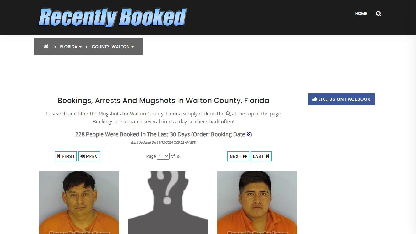 Bookings, Arrests and Mugshots in Walton County, Florida - Recently Booked